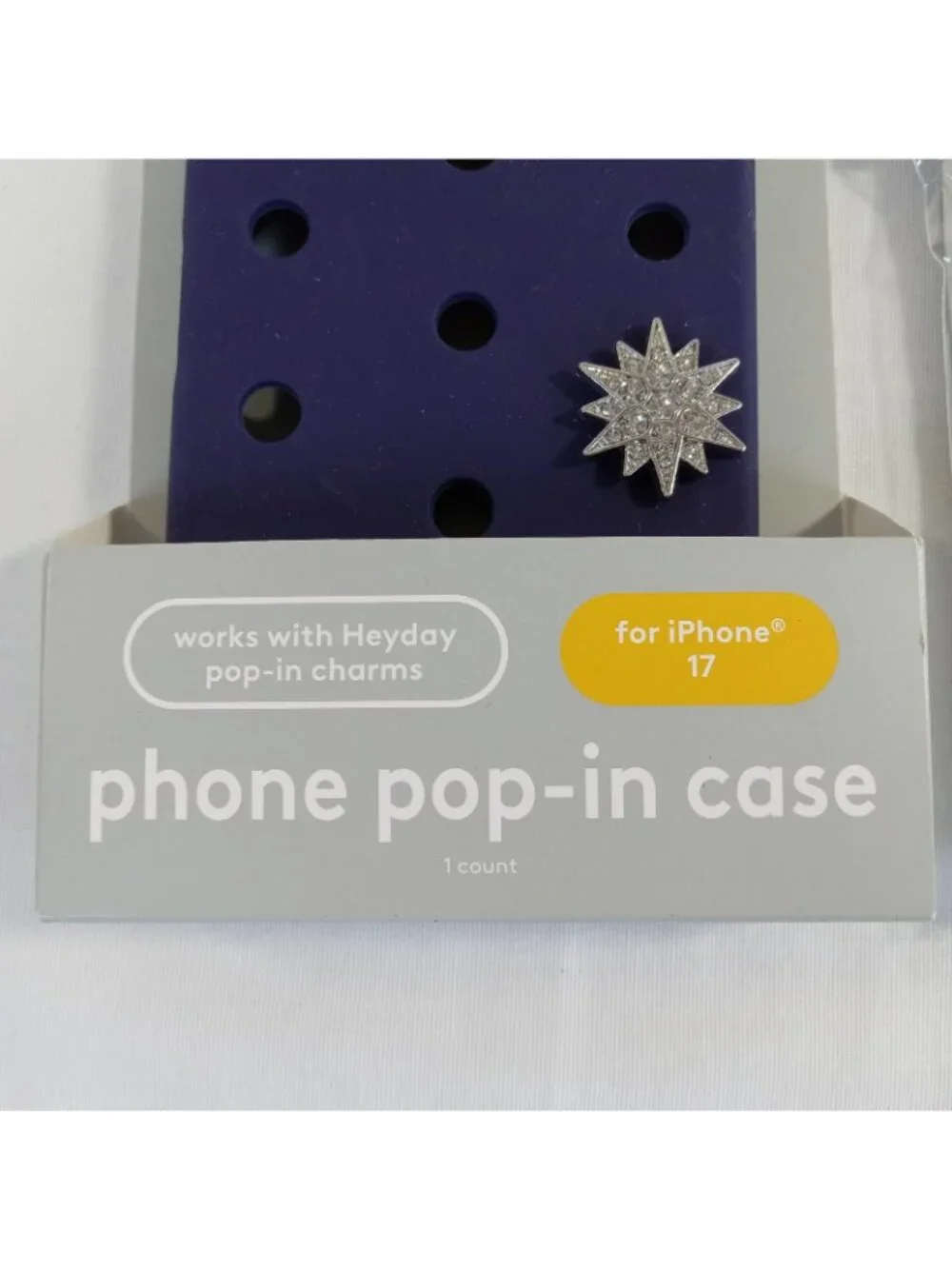 Heyday iPhone 17 Pop-In Phone Case Navy Blue with 5 Pop-In Tech Charms Kit New